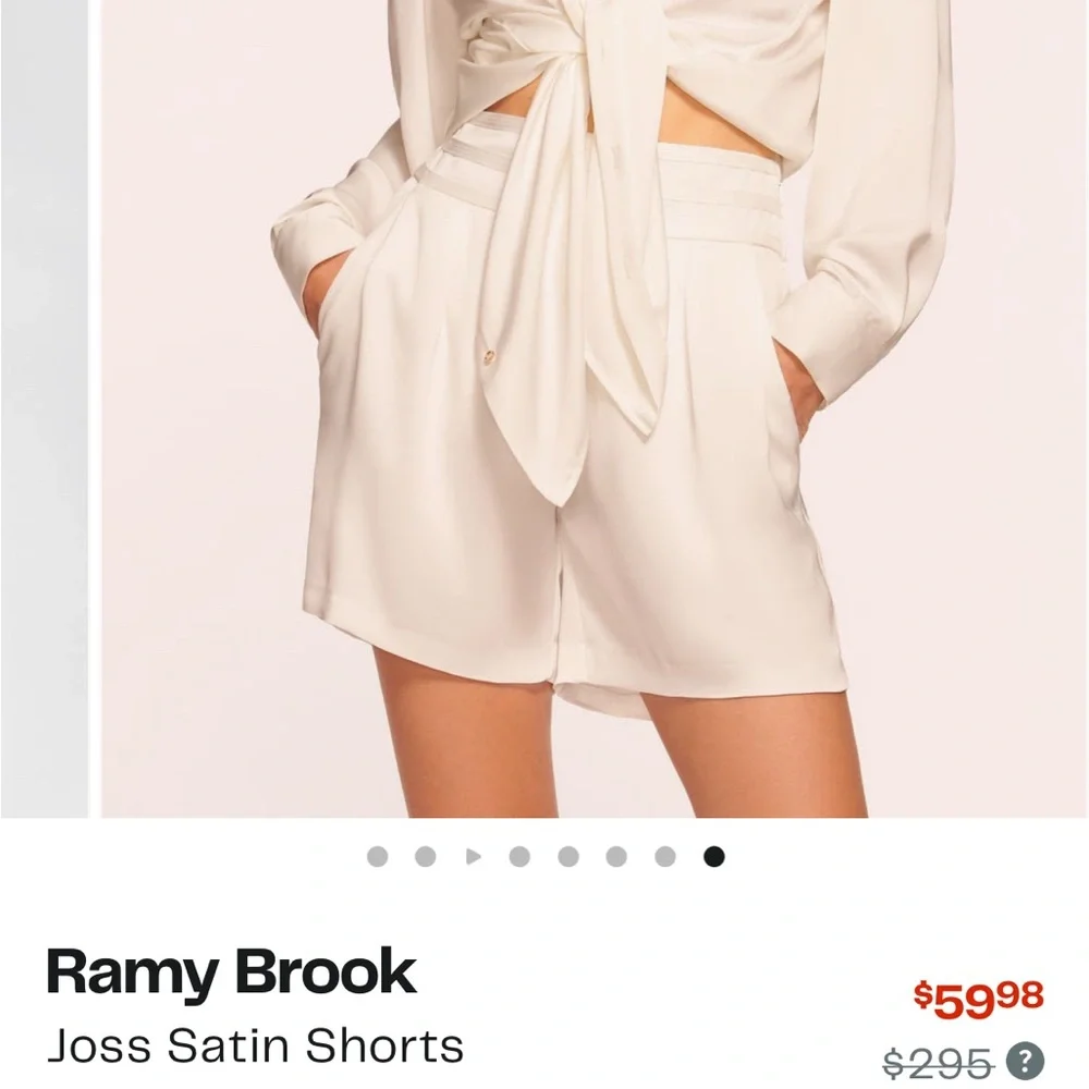 NWT RAMY BROOK Joss Satin Shorts - Picture 7 of 9